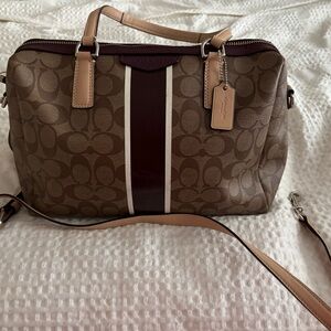Coach Brown and Tan Signature Satchel